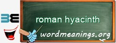 WordMeaning blackboard for roman hyacinth